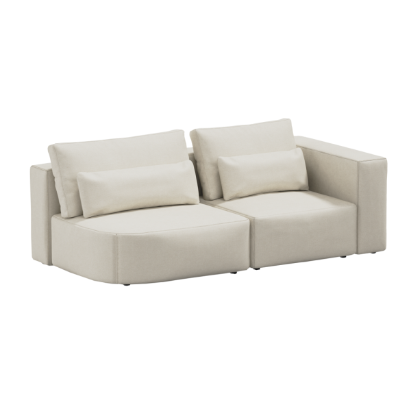 Divano due posti Best Rest con angolo arrotondato - Beige