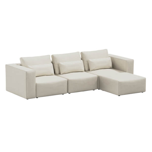 Divano tre posti Best Rest con pouf - Beige