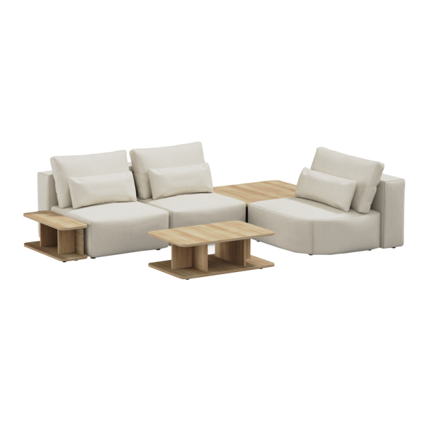 Divano tre posti Best Rest con set di tavolini - Beige