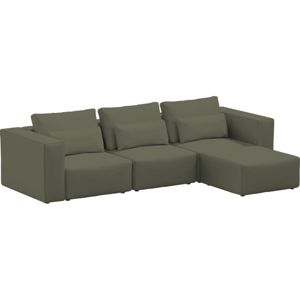 Divano tre posti Best Rest con pouf - Verde