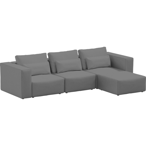 Divano tre posti Best Rest con pouf - Grigio