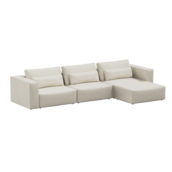 Divano tre posti Big Rest con pouf - Beige