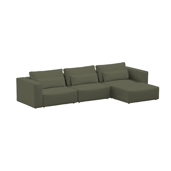 Divano tre posti Big Rest con pouf - Verde