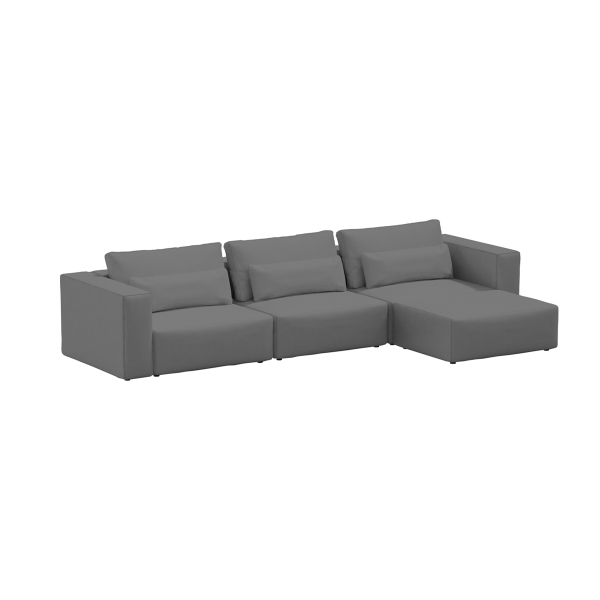 Divano tre posti Big Rest con pouf - Grigio