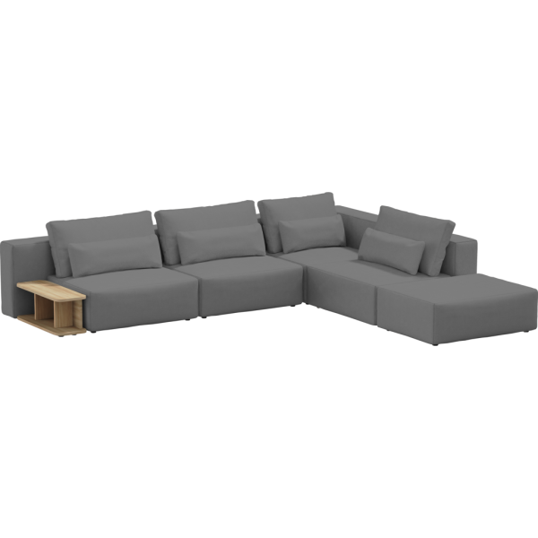 Divano angolare Big Rest con tavolino - Grigio