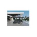 Divano Meeting 3 posti con pouf - grigio scuro