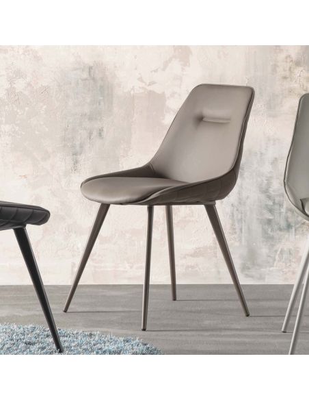 Coppia sedie imbottite per sala da pranzo Bergen