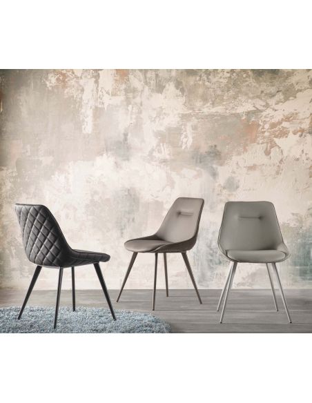 Coppia sedie imbottite per sala da pranzo Bergen