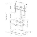 Carrello porta TV in metallo e vetro Runner