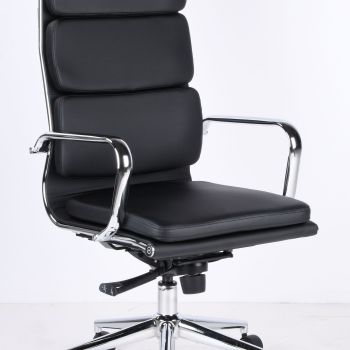 Poltrona ufficio in pelle sintetica nera WH3C 2