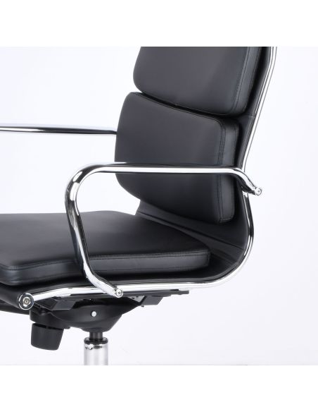 Poltrona ufficio in pelle sintetica nera WH3C