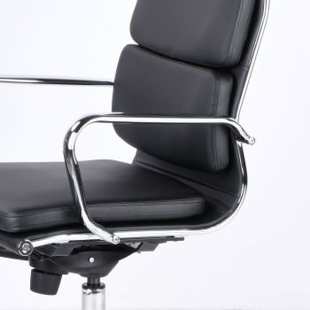 Poltrona ufficio schienale basso in pelle sintetica WH3C 2