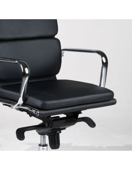 Poltrona ufficio schienale basso in pelle sintetica WH3C