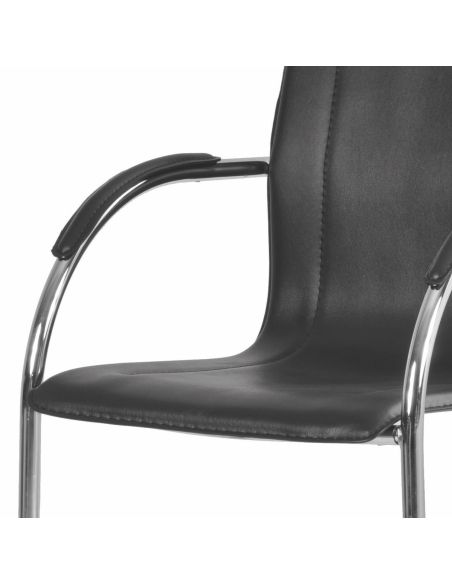 Set 4 sedie sala attesa in eco cuoio bianco o nero Fixcro