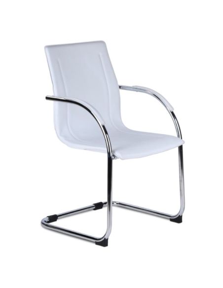 Set 4 sedie sala attesa in eco cuoio bianco o nero Fixcro