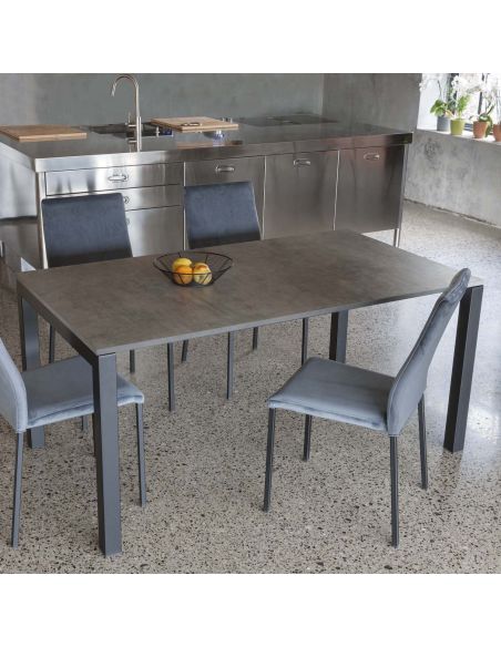 Tavolo da pranzo allungabile in metallo e nobilitato Austin