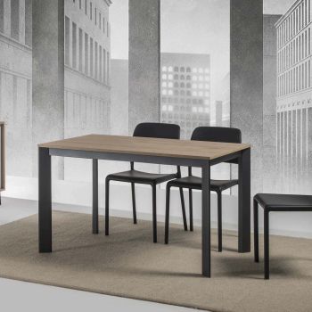 Tavolo allungabile in alluminio legno design moderno 130 x 80 cm Mack 2