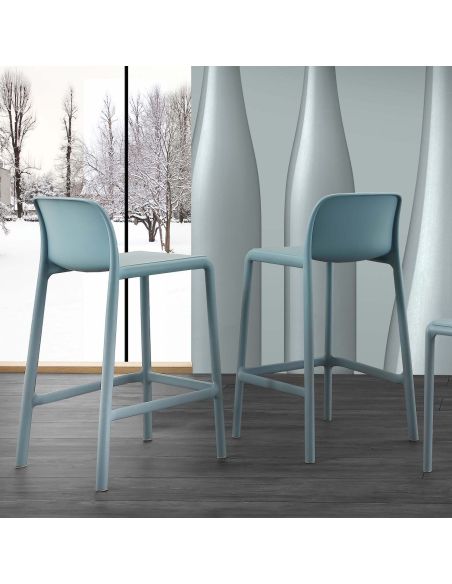 Sgabelli impilabili in resina e fibra di vetro Abelide