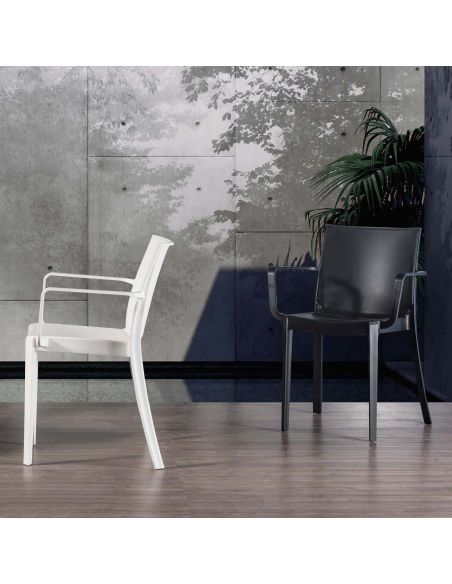 Sedie impilabili in polipropilene per cucina o giardino Devel