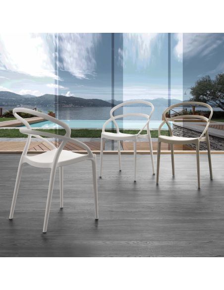 Sedie impilabili in polipropilene per cucina o soggiorno Teran