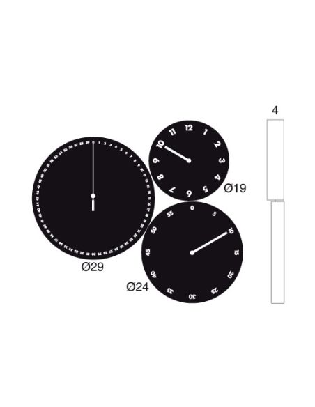 Orologio moderno da parete design particolare H:M:S: Orologio moderno da parete design particolare H:M:S: