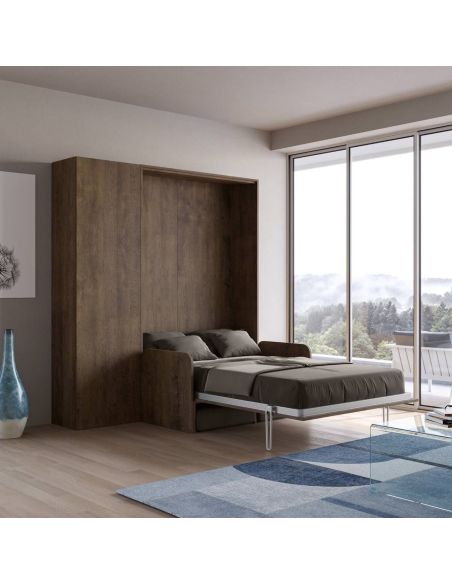 Letto a scomparsa con divano una piazza e mezza e colonna Lexton