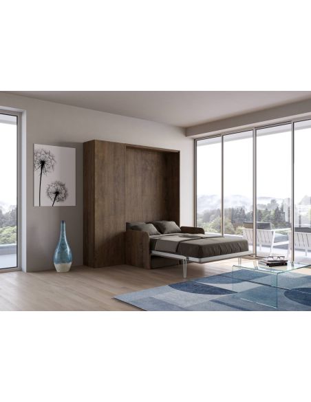 Letto a scomparsa con divano una piazza e mezza e colonna Lexton