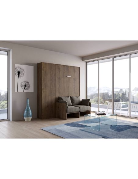 Letto a scomparsa con divano una piazza e mezza e colonna Lexton