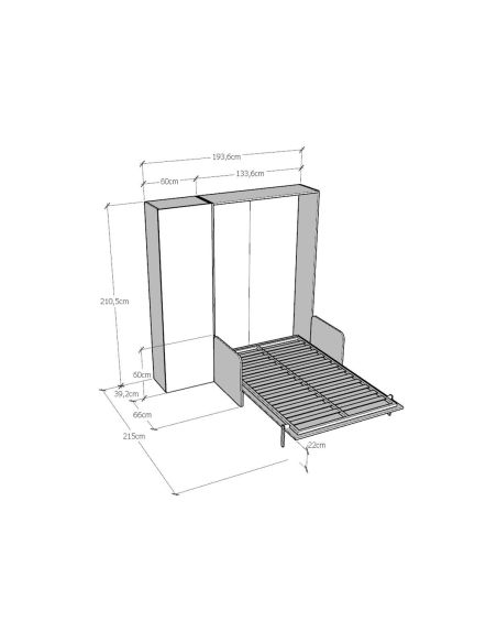 Letto a scomparsa con divano una piazza e mezza e colonna Lexton