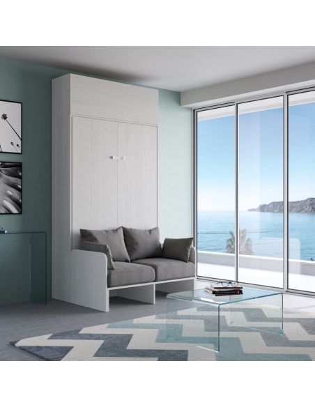 Letto a scomparsa con divano una piazza e mezza e pensile Lexton