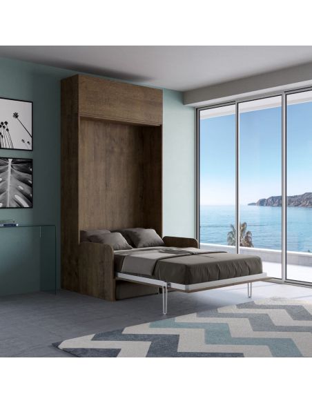 Letto a scomparsa con divano una piazza e mezza e pensile Lexton