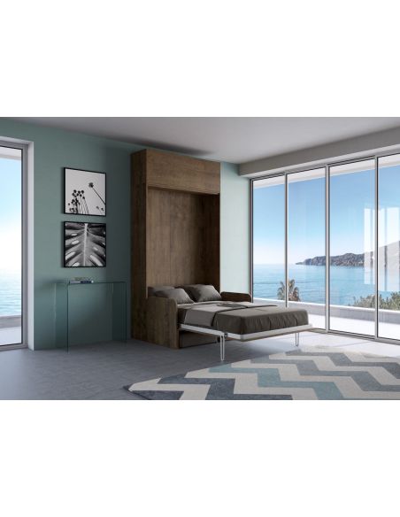 Letto a scomparsa con divano una piazza e mezza e pensile Lexton