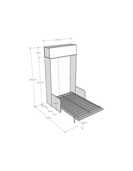 Letto a scomparsa con divano una piazza e mezza e pensile Lexton