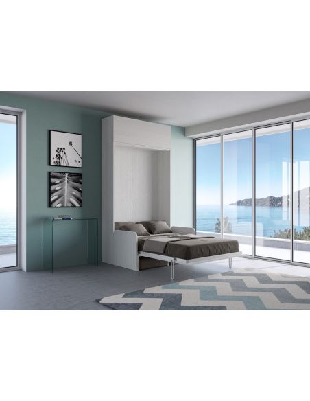 Letto a scomparsa con divano una piazza e mezza e pensile Lexton