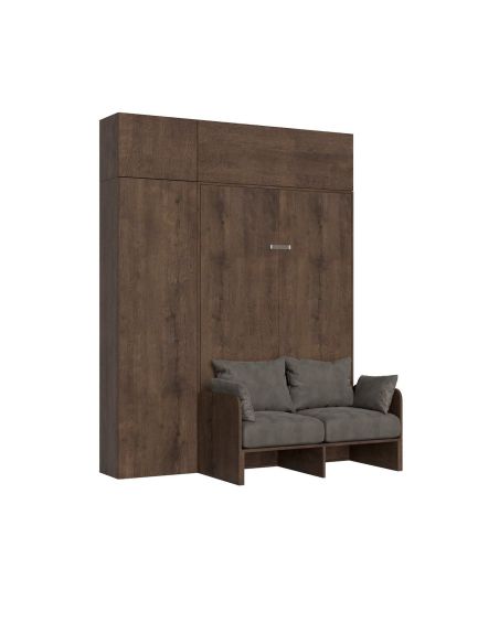 Letto a scomparsa con divano una piazza e mezza colonna e pensili Lexton