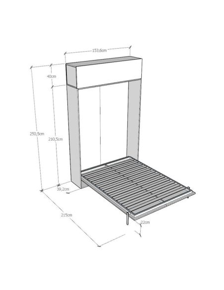 Letto a scomparsa alla francese con pensile Lexton Letto a scomparsa alla francese con pensile Lexton