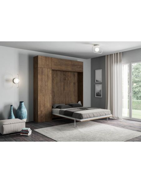 Letto a scomparsa alla francese con colonna e pensili Lexton Letto a scomparsa alla francese con colonna e pensili Lexton