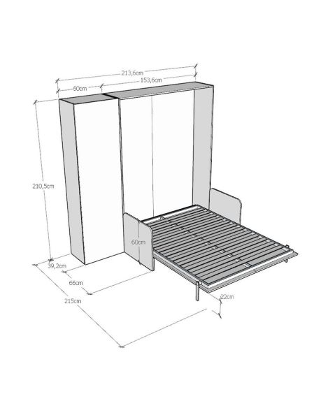 Letto a scomparsa con divano alla francese con colonna Lexton