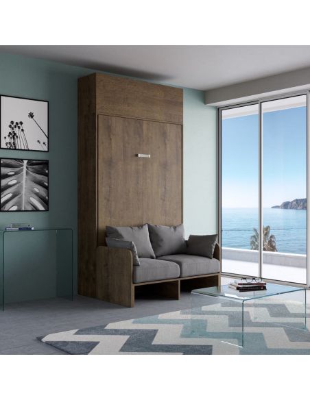 Letto a scomparsa con divano alla francese con pensile Lexton