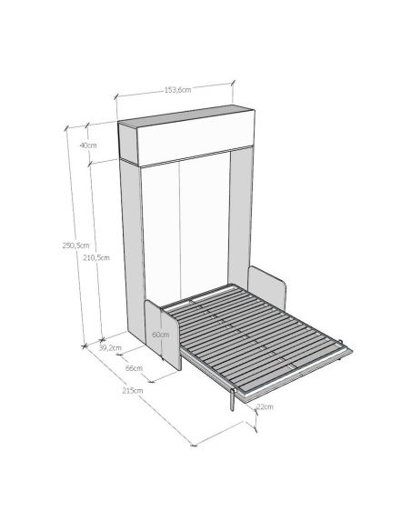 Letto a scomparsa con divano alla francese con pensile Lexton