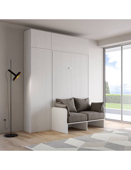 Letto a scomparsa con divano alla francese con colonna e pensili Lexton