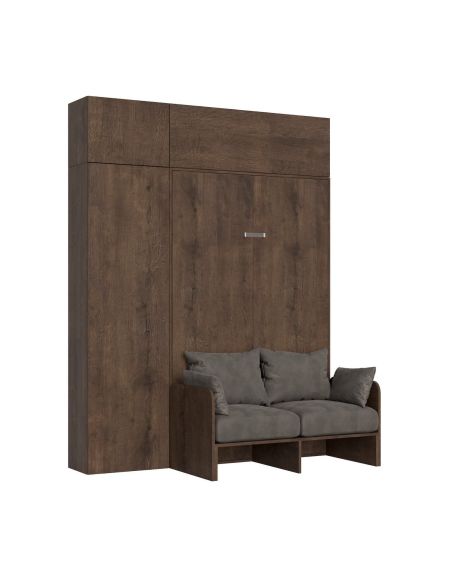 Letto a scomparsa con divano alla francese con colonna e pensili Lexton