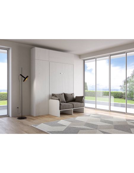 Letto a scomparsa con divano alla francese con colonna e pensili Lexton