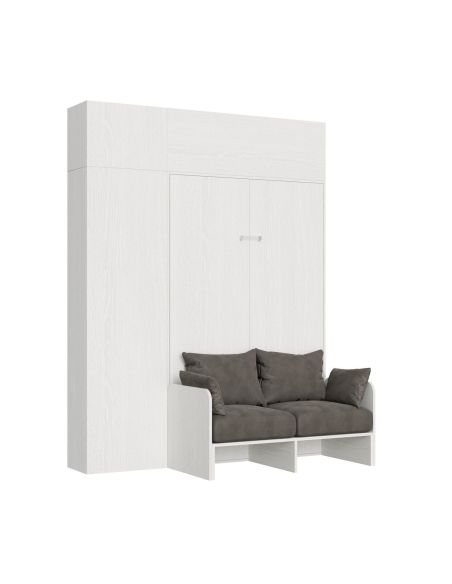 Letto a scomparsa con divano alla francese con colonna e pensili Lexton