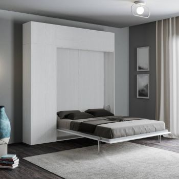 Letto matrimoniale a scomparsa con colonna e pensili Lexton 2