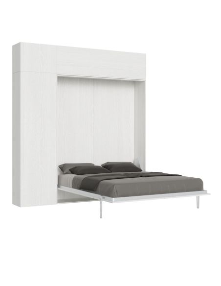 Letto matrimoniale a scomparsa con colonna e pensili Lexton