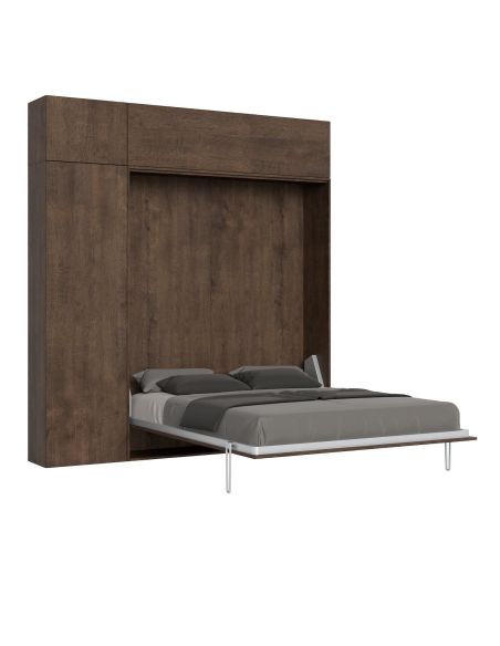 Letto matrimoniale a scomparsa con colonna e pensili Lexton