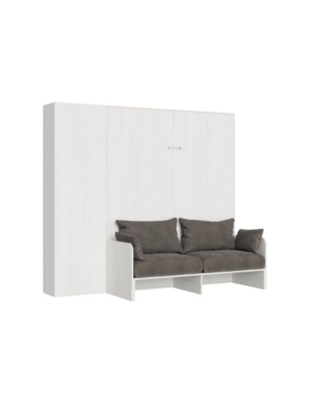 Letto matrimoniale a scomparsa con divano e colonna Lexton