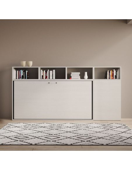 Letto singolo a scomparsa orizzontale con mobili Auda A