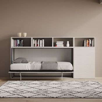 Letto singolo a scomparsa orizzontale con mobili Auda A 2